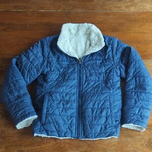 The North Face Girls Insulated Reversible Mossbud Swirl Coat, LG 14/16